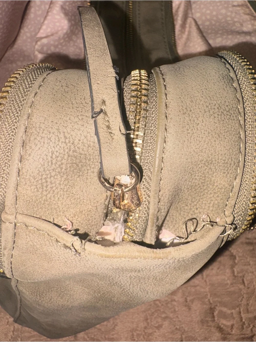 Source Unknown Taupe Braided Accent Tote